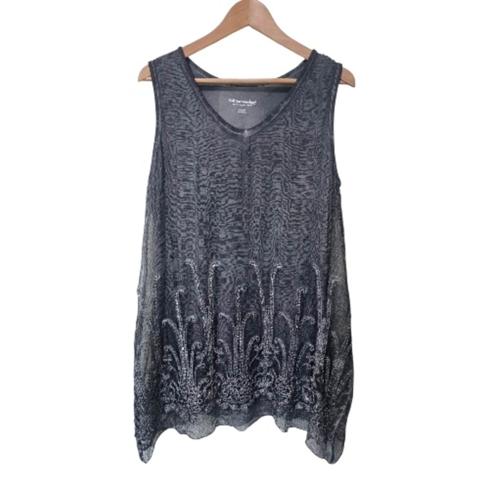Soft Surroundings Silk Sleeveless Tunic Top Med Fairycore Artsy Boho Whimsigoth